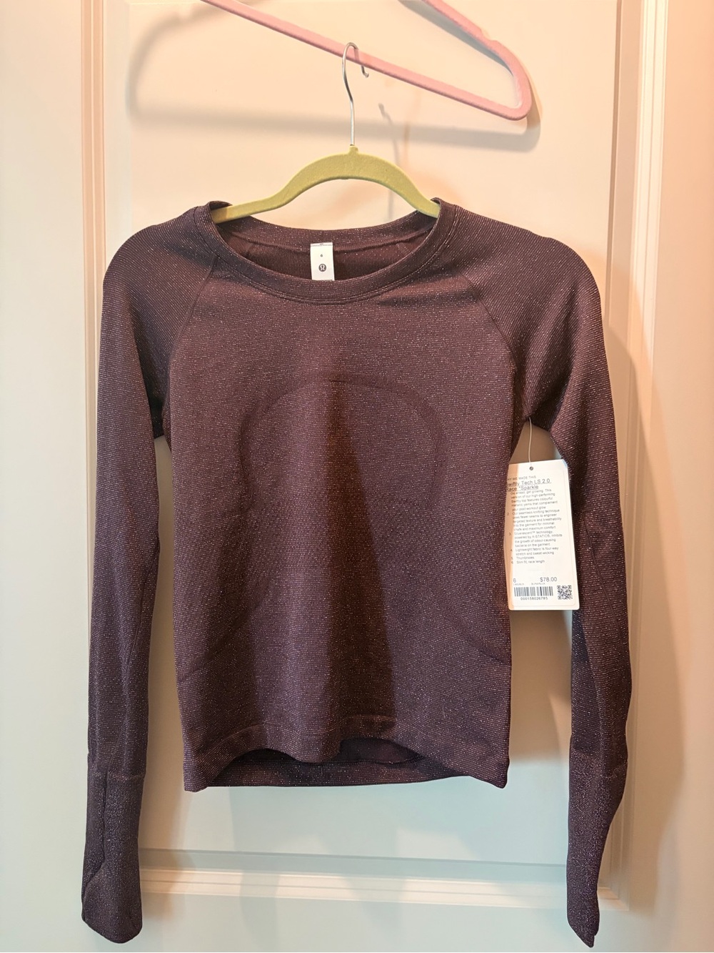 lululemon athletica Shimmer Long Sleeve Top - Plum